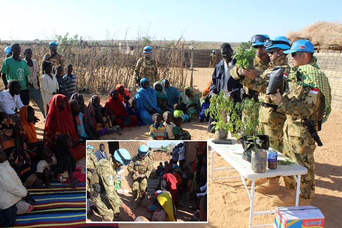 Prajurit TNI Kenalkan Penghijauan pada Warga Darfur Sudan